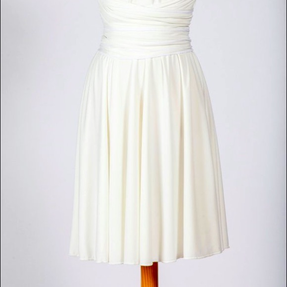White Knee-length convertible dress - Picture 3 of 7